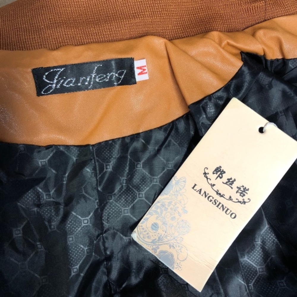 Giarifeng Faux Leather Moto Jacket Sz M - Picture 4 of 5